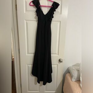 Semi body con high-low black dress